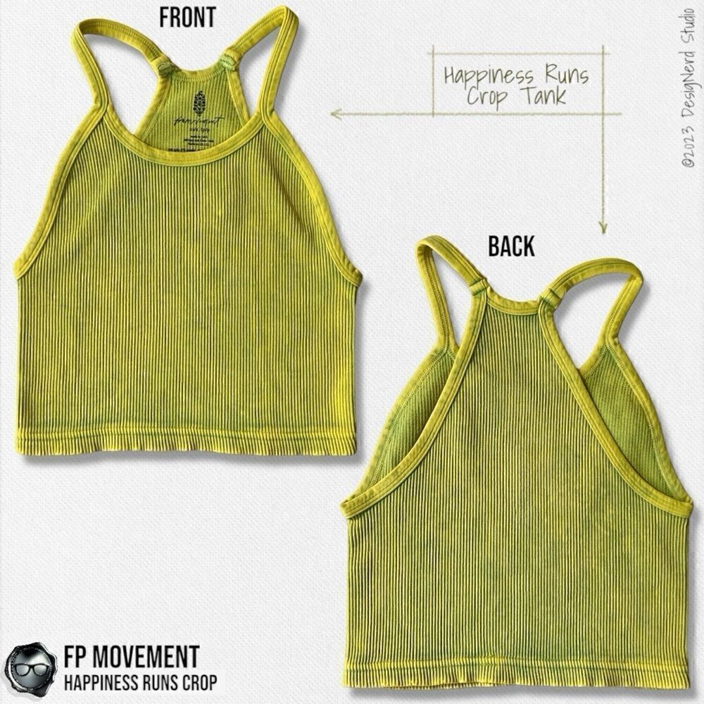 FP MOVEMENT HAPPINESS RUNS CROP TANK IN BRIGHT LIME GREEN SIZE XS/S